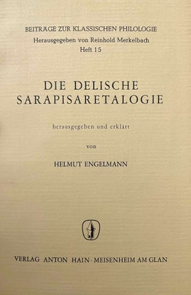 Item #M11022 Die delische Sarapisaretalogie. ENGELMANN Helmut