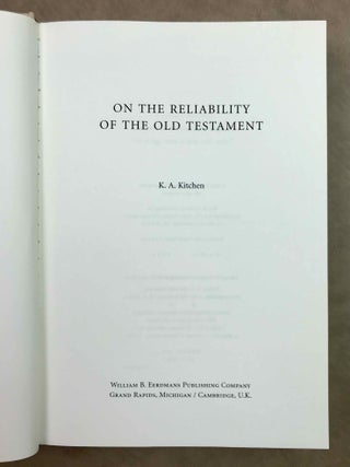 On the Reliability of the Old Testament