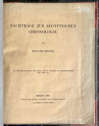 Nachträge zur ägyptischen Chronologie