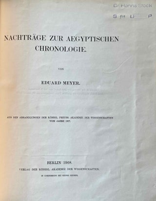 Nachträge zur ägyptischen Chronologie