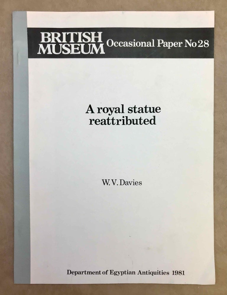 Item #M11038 A royal statue reattributed. DAVIES William Vivian.