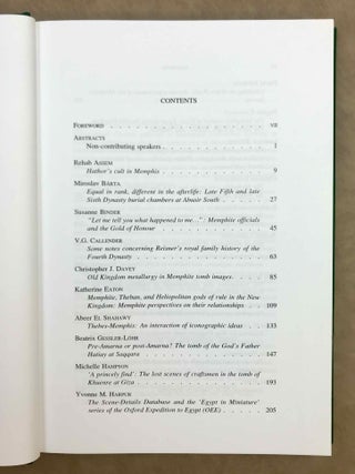 Ancient Memphis. "Enduring is the perfection". Proceedings of the international conference held at Macquarie University, Sydney, on August 14-15, 2008.[newline]M11066-02.jpeg