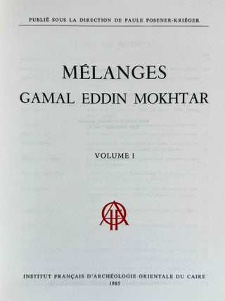 M&eacute;langes Gamal ed-Din Mokhtar. Volumes I & II (complete set)[newline]M1110c-02.jpeg