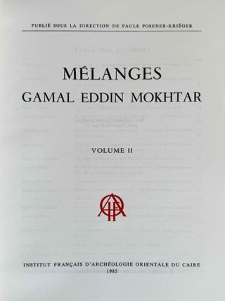 M&eacute;langes Gamal ed-Din Mokhtar. Volumes I & II (complete set)[newline]M1110c-07.jpeg
