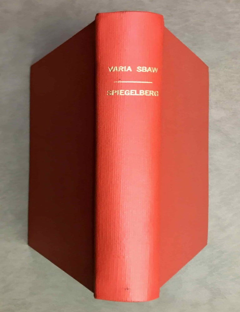 Item #M11111 Varia. &Auml;gyptologische Mitteilungen. [with:] Beitr&auml;ge zur Erkl&auml;rung des neuen dreisprachigen Priesterdekretes zu Ehren des Ptolemaios Philopator. [with:] Demotica I. [with:] Demotica II. [with:] Der oder die Sphinx? [with:] Eine neue Urkunde zu der Siegesfeier des Ptolemaios IV und die Frage der &auml;gyptischen Priestersynoden. [with:] Neue Urkunden zum &auml;gyptischen Tierkultus. SPIEGELBERG Wilhelm.[newline]M11111-00.jpeg