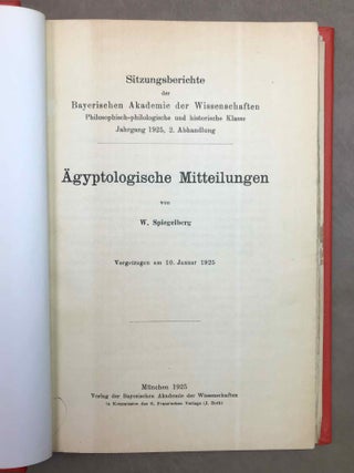 Varia. &Auml;gyptologische Mitteilungen. [with:] Beitr&auml;ge zur Erkl&auml;rung des neuen dreisprachigen Priesterdekretes zu Ehren des Ptolemaios Philopator. [with:] Demotica I. [with:] Demotica II. [with:] Der oder die Sphinx? [with:] Eine neue Urkunde zu der Siegesfeier des Ptolemaios IV und die Frage der &auml;gyptischen Priestersynoden. [with:] Neue Urkunden zum &auml;gyptischen Tierkultus[newline]M11111-01.jpeg
