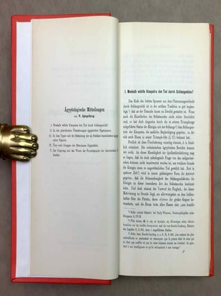 Varia. &Auml;gyptologische Mitteilungen. [with:] Beitr&auml;ge zur Erkl&auml;rung des neuen dreisprachigen Priesterdekretes zu Ehren des Ptolemaios Philopator. [with:] Demotica I. [with:] Demotica II. [with:] Der oder die Sphinx? [with:] Eine neue Urkunde zu der Siegesfeier des Ptolemaios IV und die Frage der &auml;gyptischen Priestersynoden. [with:] Neue Urkunden zum &auml;gyptischen Tierkultus[newline]M11111-02.jpeg