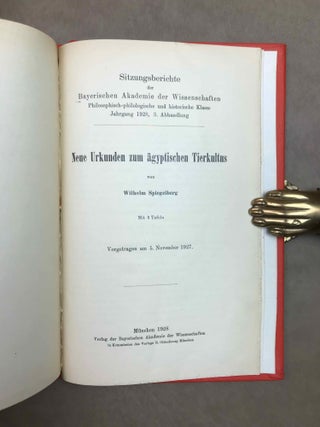 Varia. &Auml;gyptologische Mitteilungen. [with:] Beitr&auml;ge zur Erkl&auml;rung des neuen dreisprachigen Priesterdekretes zu Ehren des Ptolemaios Philopator. [with:] Demotica I. [with:] Demotica II. [with:] Der oder die Sphinx? [with:] Eine neue Urkunde zu der Siegesfeier des Ptolemaios IV und die Frage der &auml;gyptischen Priestersynoden. [with:] Neue Urkunden zum &auml;gyptischen Tierkultus[newline]M11111-11.jpeg