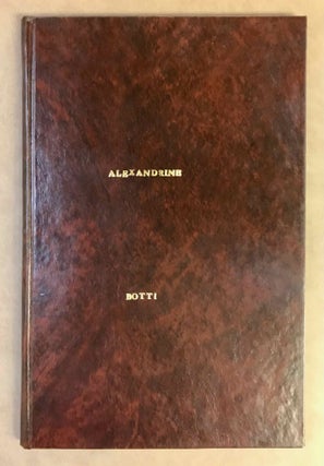 Item #M11113 La côte alexandrine dans l'Antiquité. 2e fascicule. BOTTI Giuseppe