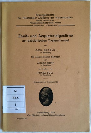 Item #M1111a Zenit- und Aequatorialgestirne am babylonischen Fixsternhimmel. BEZOLD Carl