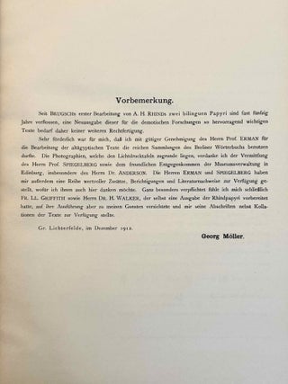 Die beiden Totenpapyrus Rhind des Museums zu Edinburg. Band I: Text. Band II: Tafeln (complete set)[newline]M1112a-02.jpeg