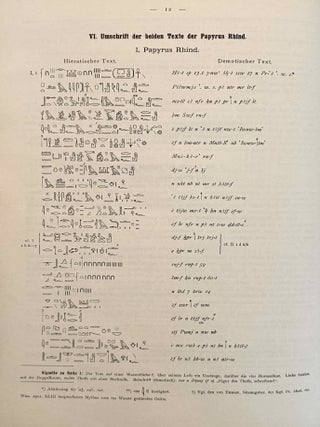 Die beiden Totenpapyrus Rhind des Museums zu Edinburg. Band I: Text. Band II: Tafeln (complete set)[newline]M1112a-05.jpeg