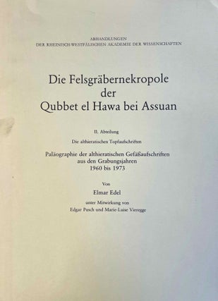 Item #M11134a Die Felsgräbernekropole der Qubbet el Hawa bei Assuan. II. Abteilung: Die...
