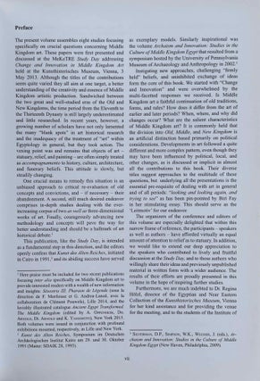 Change and innovation in Middle Kingdom art. Proceedings of the MeKeTRE Study Day held at the Kunsthistorisches Museum, Vienna (3rd May 2013).