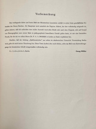 Hieratische Lesestücke. Hefte I, II & III (complete set)