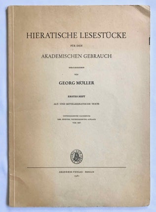 Hieratische Lesestücke. Hefte I, II & III (complete set)[newline]M1114f-01.jpg