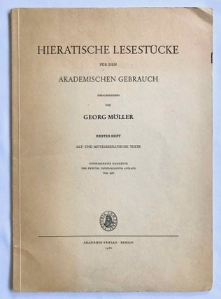 Hieratische Lesestücke. Hefte I, II & III (complete set)