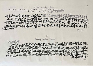 Hieratische Lesestücke. Heft I: Alt- und mittelhieratische Texte. Heft II: Literarische Texte des Neuen Reiches. Heft III: Musterbriefe und geschäftliche Texte des Neuen Reiches. Anhänge: Späthieratisches; Steininschrift. (complete set)
