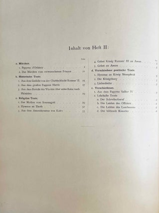 Hieratische Lesestücke. Heft I: Alt- und mittelhieratische Texte. Heft II: Literarische Texte des Neuen Reiches. Heft III: Musterbriefe und geschäftliche Texte des Neuen Reiches. Anhänge: Späthieratisches; Steininschrift. (complete set)