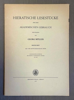 Item #M1114l Hieratische Lesestücke. Hefte I, II & III (complete set). MÖLLER Georg[newline]M1114l-00.jpeg