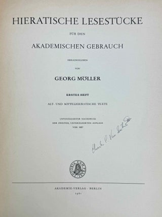 Hieratische Lesest&uuml;cke. Hefte I, II & III (complete set)[newline]M1114m-02.jpeg