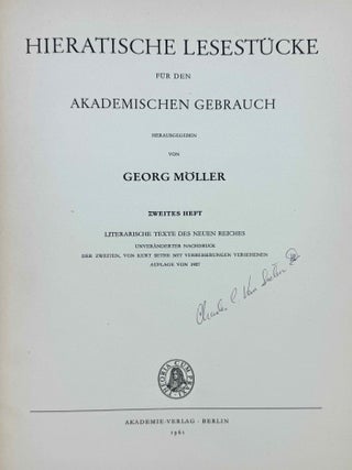 Hieratische Lesest&uuml;cke. Hefte I, II & III (complete set)[newline]M1114m-05.jpeg