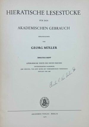 Hieratische Lesestücke. Hefte I, II & III (complete set)