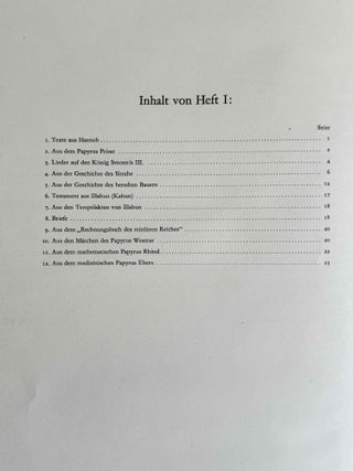 Hieratische Lesest&uuml;cke. Hefte I, II & III (complete set)[newline]M1114o-03.jpeg