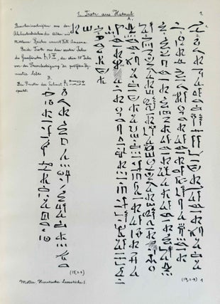 Hieratische Lesestücke. Hefte I, II & III (complete set)
