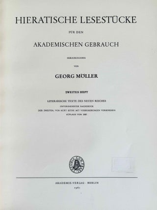 Hieratische Lesest&uuml;cke. Hefte I, II & III (complete set)[newline]M1114o-05.jpeg