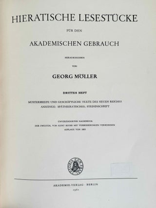Hieratische Lesest&uuml;cke. Hefte I, II & III (complete set)[newline]M1114o-08.jpeg
