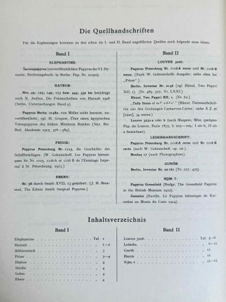 Hieratische Pal&auml;ographie. Die altaegyptische Buchschrift in ihrer Entwicklung von der f&uuml;nften Dynastie bis zur r&ouml;mischen Zeit. Band I, II & III (complete set) + Erg&auml;nzungsheft zu Band I und Band II.[newline]M1120n-20.jpeg