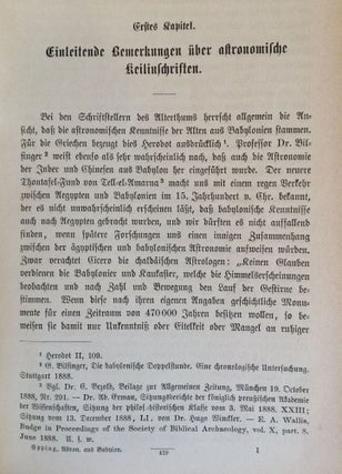 Astronomisches aus Babylon. Oder: das Wissen der Chaldäer über den gestirnten Himmel. Mit Copien der einschlägigen Keilschrifttafeln und anderen Beilagen.