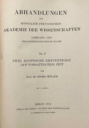 Zwei ägyptische Eheverträge aus vorsaïtischer Zeit