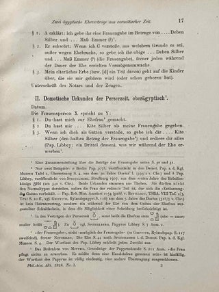 Zwei ägyptische Eheverträge aus vorsaïtischer Zeit