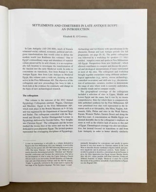 Egypt in the first millennium AD. Perspectives from new fieldwork. Texts presented at the 2012 Annual Egyptology Colloquium entitled "Pagans, Christians and Muslims : Egypt in the First Millenium AD", which took place in the British Museum on 9-10 July.