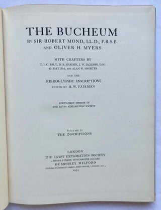 The Bucheum. Vol. I: The history and archaeology of the site. Vol. II: The inscriptions. Vol. III: The plates (complete set)[newline]M1128f-12.jpg