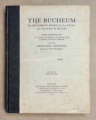 Item #M1129b The Bucheum. Vol. III: The plates. With chapters by T.J.C. Baly, D.B. Harden, J.W....[newline]M1129b-00.jpeg