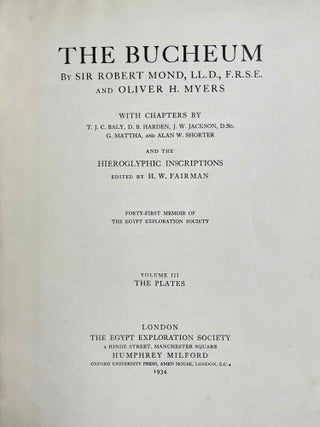 The Bucheum. Vol. III: The plates