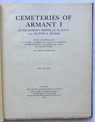The cemeteries of Armant. Vol. I: Text. Vol. II: Plates (complete set)[newline]M1130a-01.jpg
