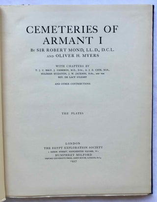 The cemeteries of Armant. Vol. I: Text. Vol. II: Plates (complete set)