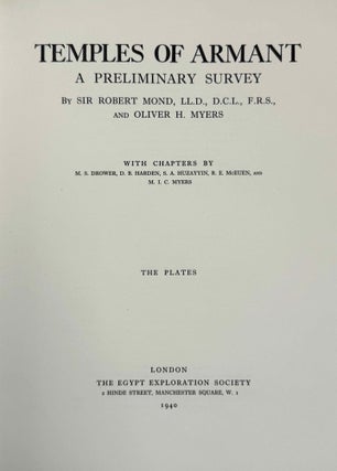 The temples of Armant. Vol. I: Text. Vol. II: Plates (complete set)
