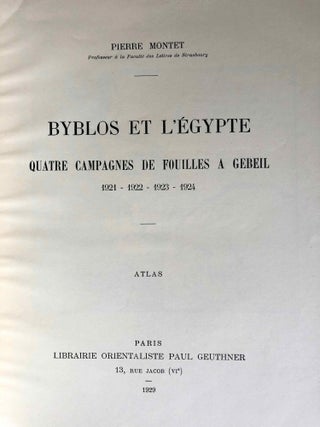 Byblos et l'Egypte. 4 campagnes de fouilles à Gebeil 1921-1922-1923-1924. Tome I: Texte. Tome II: Atlas (complete set)[newline]M1134b-14.jpg