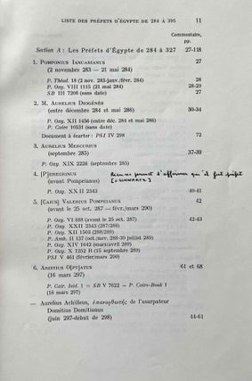 Chronologie des préfets d'Egypte de 284 à 395)