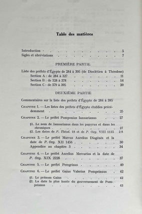 Chronologie des préfets d'Egypte de 284 à 395)