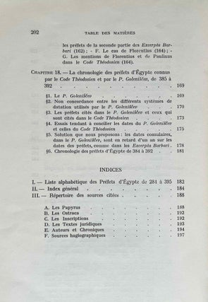 Chronologie des préfets d'Egypte de 284 à 395)