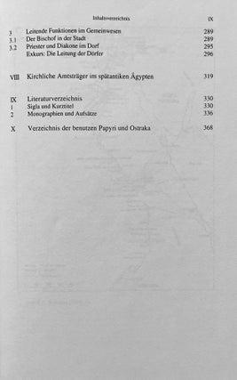 Kirchliche Amtsträger im spätantiken Ägypten. Nach den Aussagen der griechischen und koptischen Papyri und Ostraka.yp
