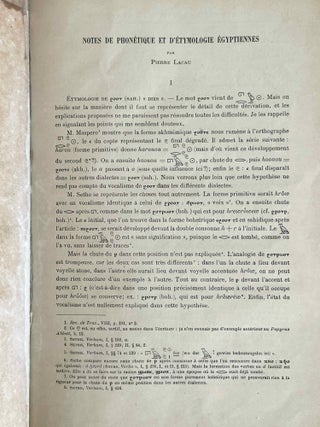 Notes de phon&eacute;tique et d'&eacute;tymologie &eacute;gyptiennes. I-III & IV-VI (complete set)[newline]M11387-04.jpeg