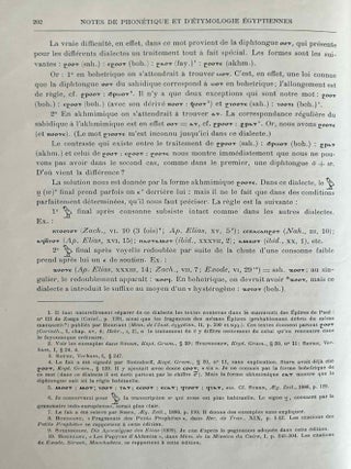 Notes de phon&eacute;tique et d'&eacute;tymologie &eacute;gyptiennes. I-III & IV-VI (complete set)[newline]M11387-05.jpeg