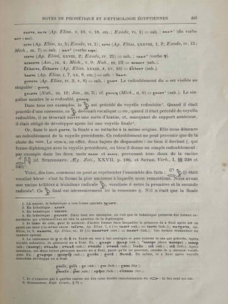 Notes de phon&eacute;tique et d'&eacute;tymologie &eacute;gyptiennes. I-III & IV-VI (complete set)[newline]M11387-06.jpeg